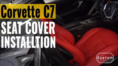Kustom Interior Chevy Corvette C7 Custom All Red Honeycomb Seat Cover Installation ft. @ghostlyrich