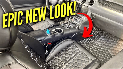 Kustom Interior | Ford Mustang Custom Honeycomb Leather Seat Cover installed by@Zander13Productions