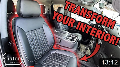 Kustom Interior | Chevrolet Silverado Custom Honeycomb Seat Cover install by @DIYAndrewFlockhart