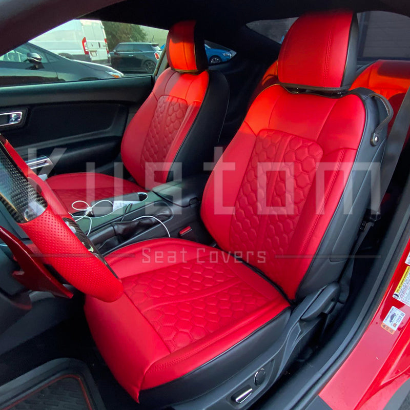 2015-Up Ford Mustang Coupe Leather Interior Seat Covers Upholstery Kit –  Kustom Interior™